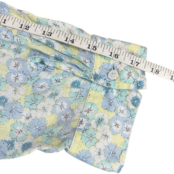 Liz Claiborne Floral 100% Linen Button Up Shirt Womens Sz L Feminine Bloomcore - Picture 12 of 13